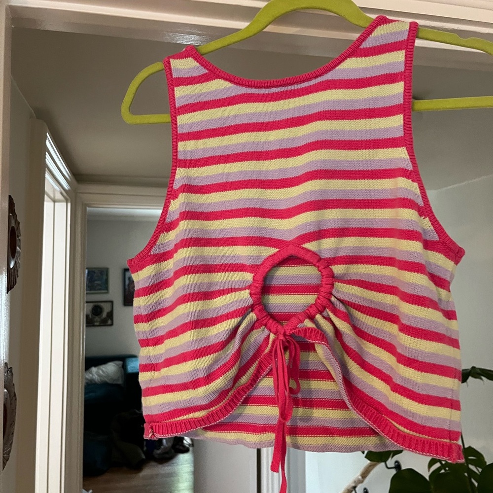 Knit Tank Top with tie in the back